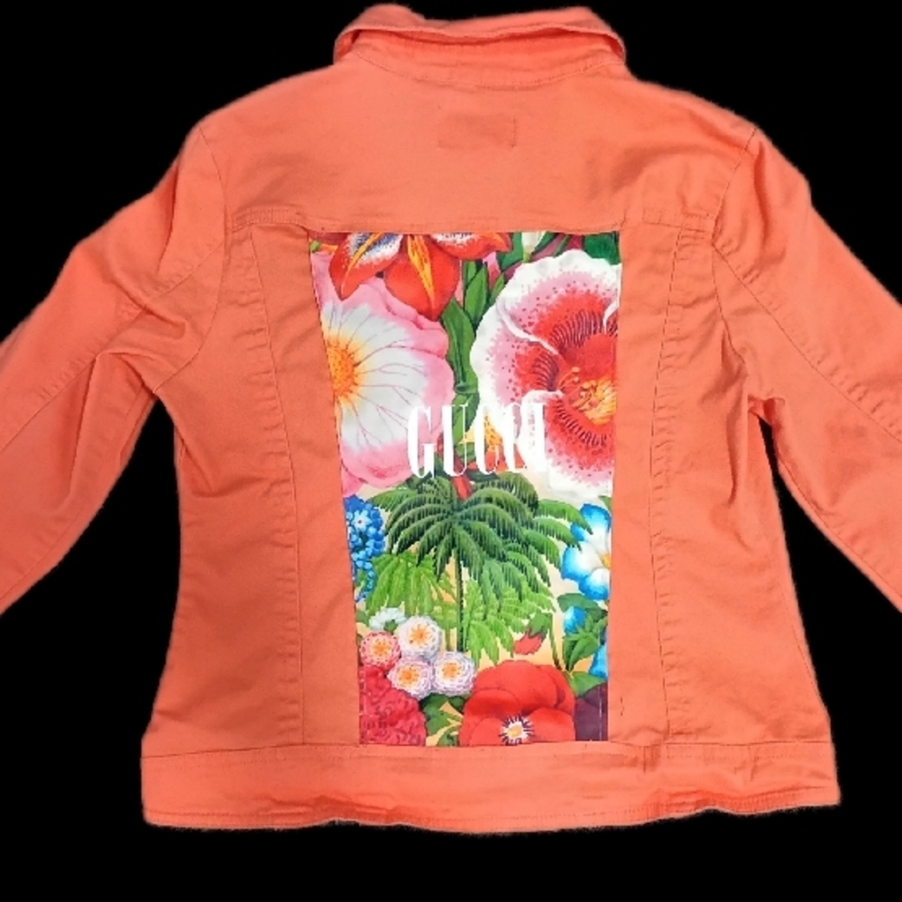 Upcycled Gucci Floral Back Coral Jacket